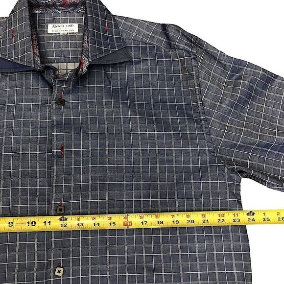 Angelino for Bermuda Buttons Pattern Down Long Sleeve Collar Men's Shirt Sz XL - Picture 13 of 14